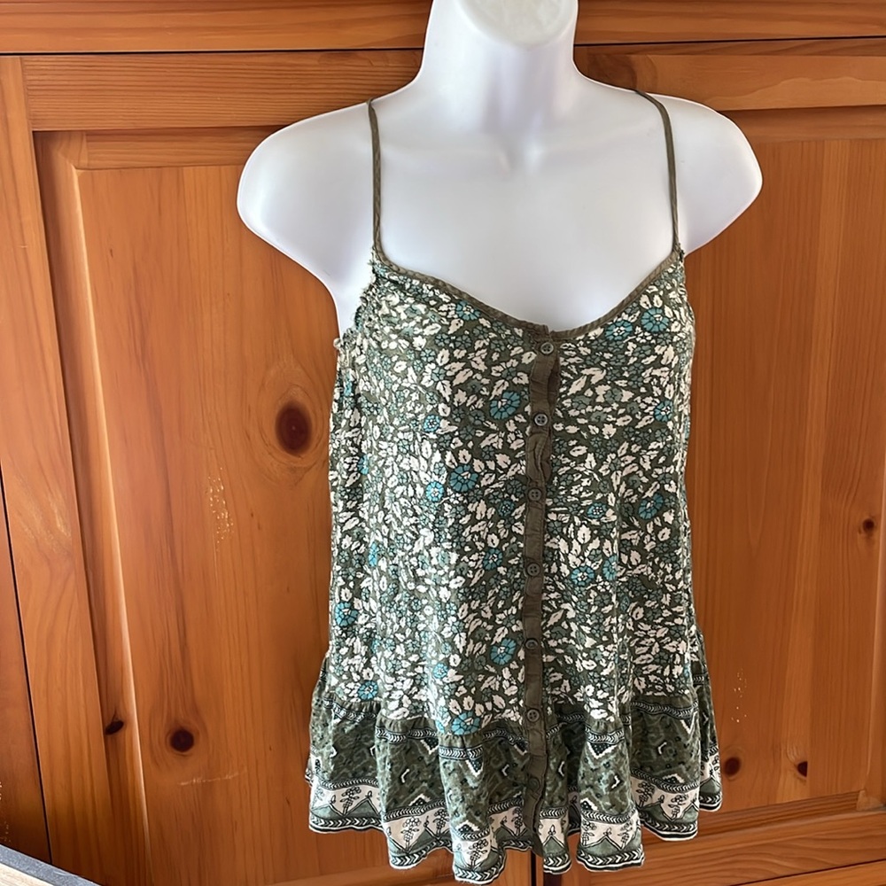 American Eagle Outfitters 🦅 Olive Paisley Tank - Picture 4 of 12